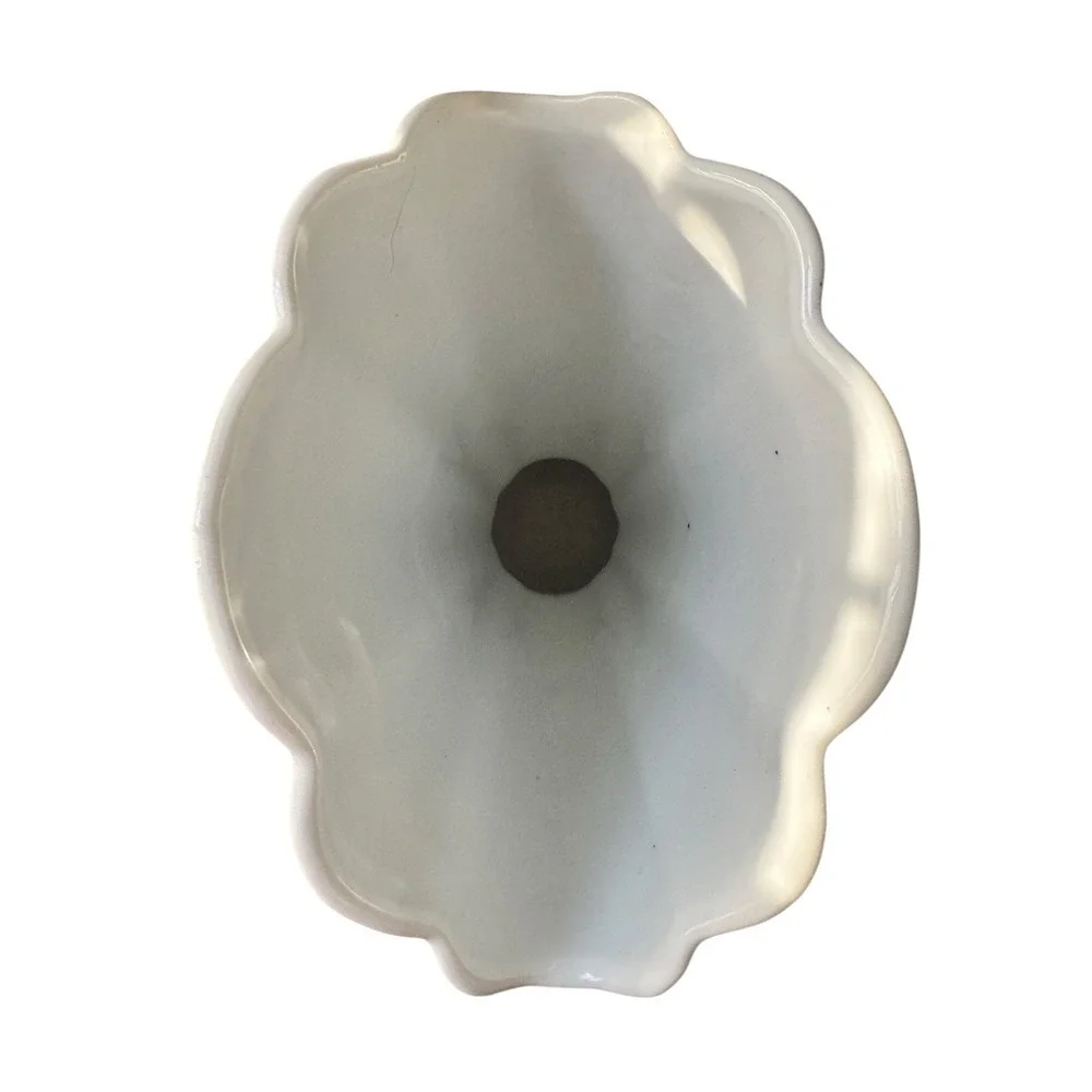 Bombay Made in‎ China Blue White Floral Fan Shaped Vase with Handles